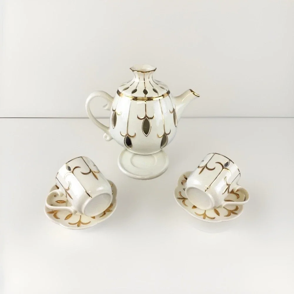 Partylite Tea for Two Votive Candle Holder Teapot w/Matching Cup & Saucer Sets - Picture 2 of 10